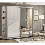 Шкаф-купе "Модерн" крашеный высокий глянец с зеркалом 2,0м